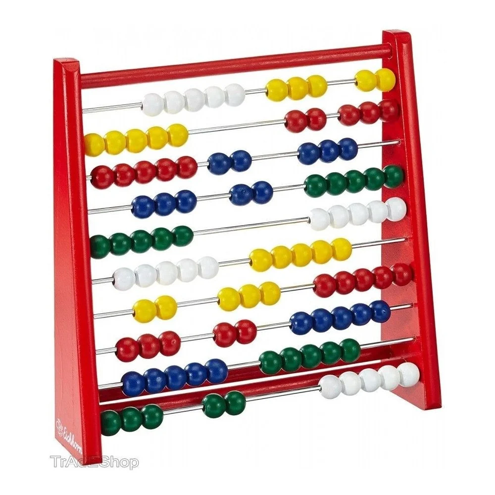 PALLOTTOLIERE COLORATO IN LEGNO NATURALE ABACO MULTICOLORE IMPARA LA MATEMATICA - TrAdE Shop Traesio
