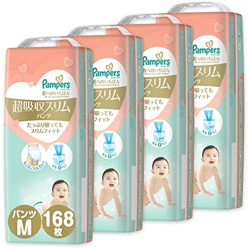Pampers パンツ Mサイズ おむつ スキンファースト 超吸収スリムパンツ 168枚 - P&G