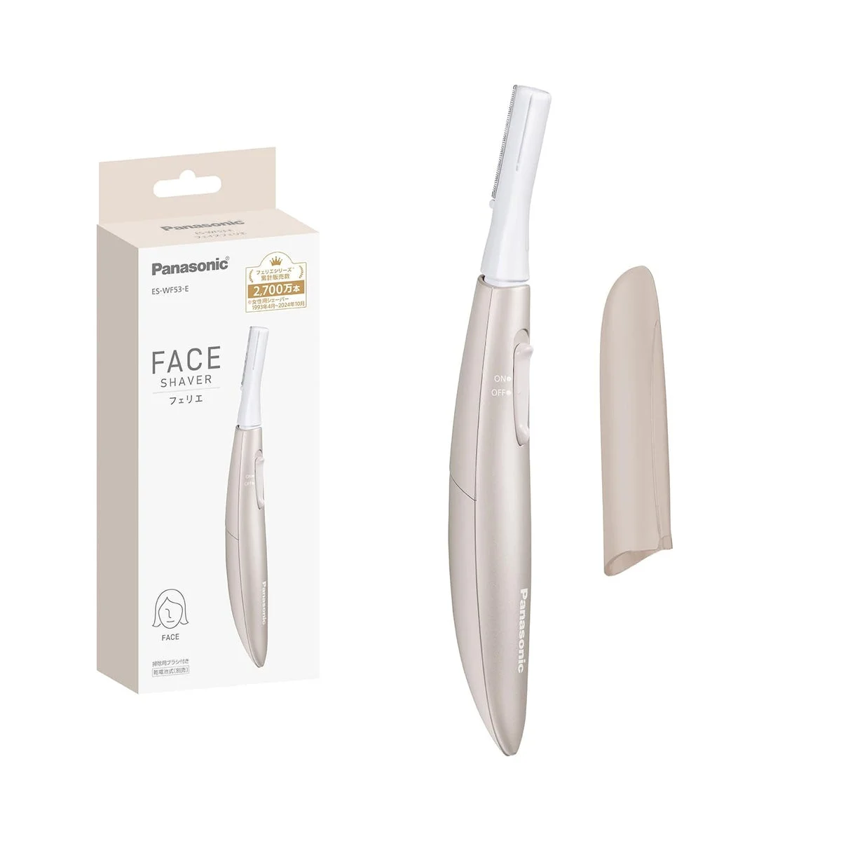 Panasonic Face Shaver Facial Hair Remover Battery Operated ES-WF53-E Beige