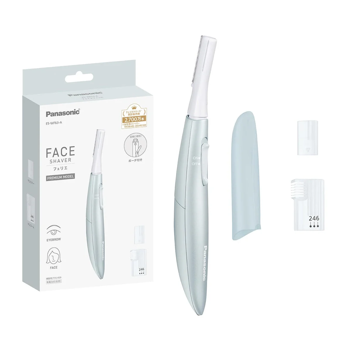 Panasonic rasoio viso e sopracciglia a batteria ES-WF63-A blu