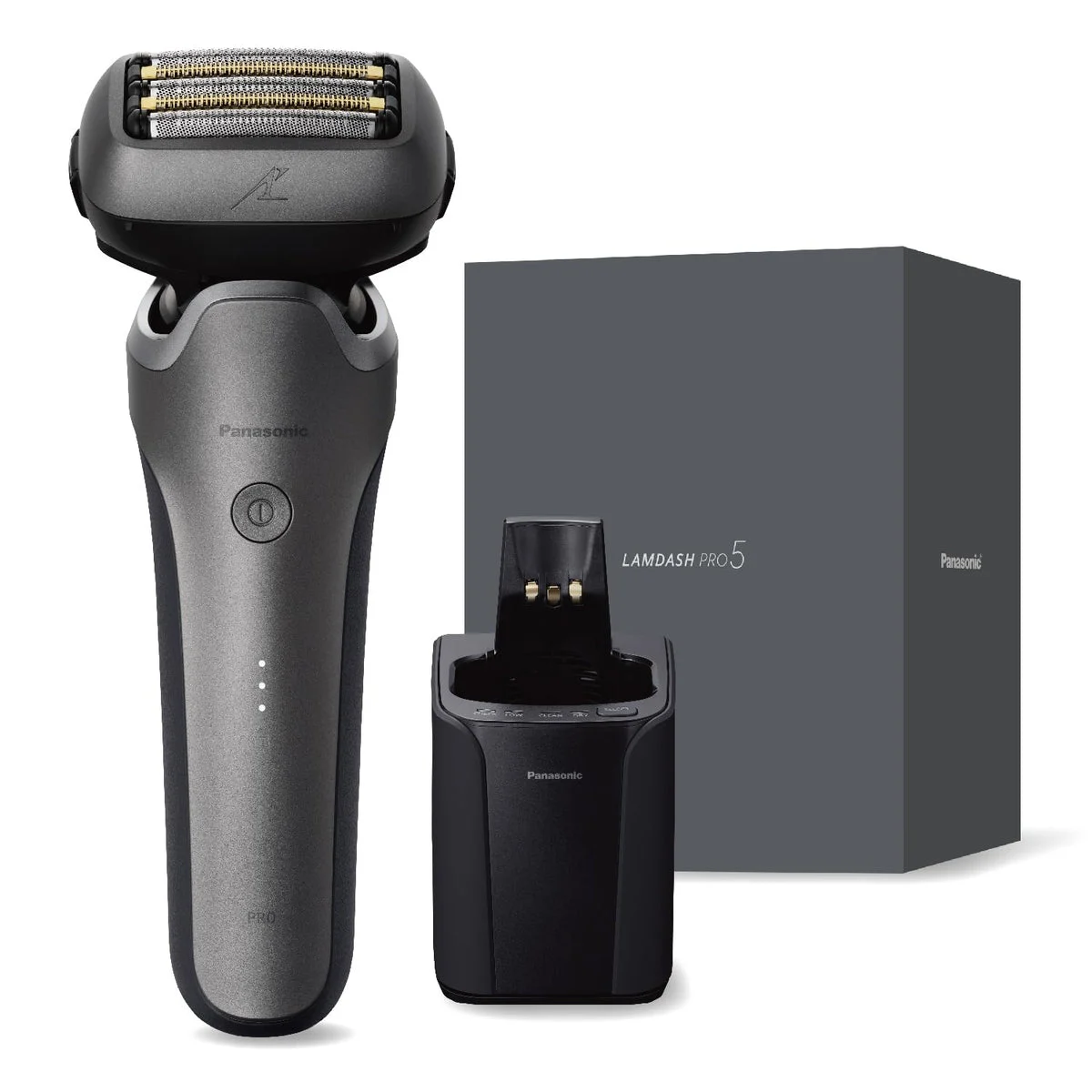 Panasonic Lamdash PRO rasoio elettrico uomo 5 lame Auto Clean/Charge ES-L571U-S Titanium Silver