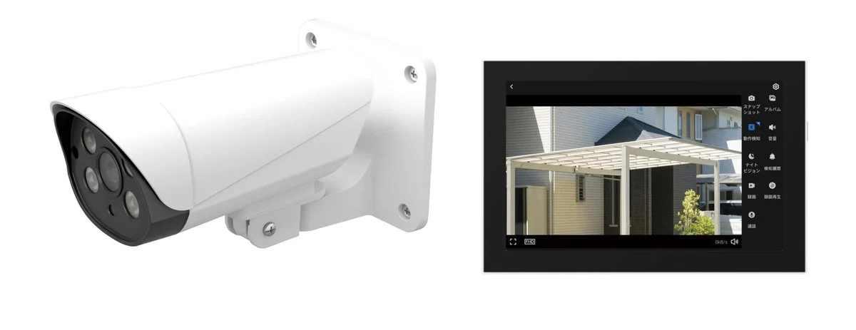 Panasonic Telecamera Esterno con Monitor, Rilevamento Umani, VL-CV100K, Bianco