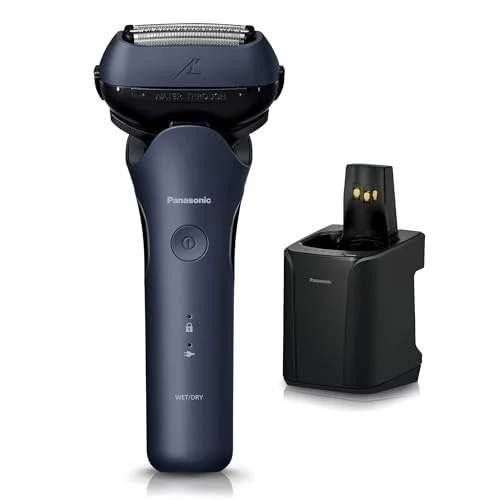 Panasonic Rasoio Elettrico 3 Lame Uomini ES-L380W-A Blu Pulitore Automatico