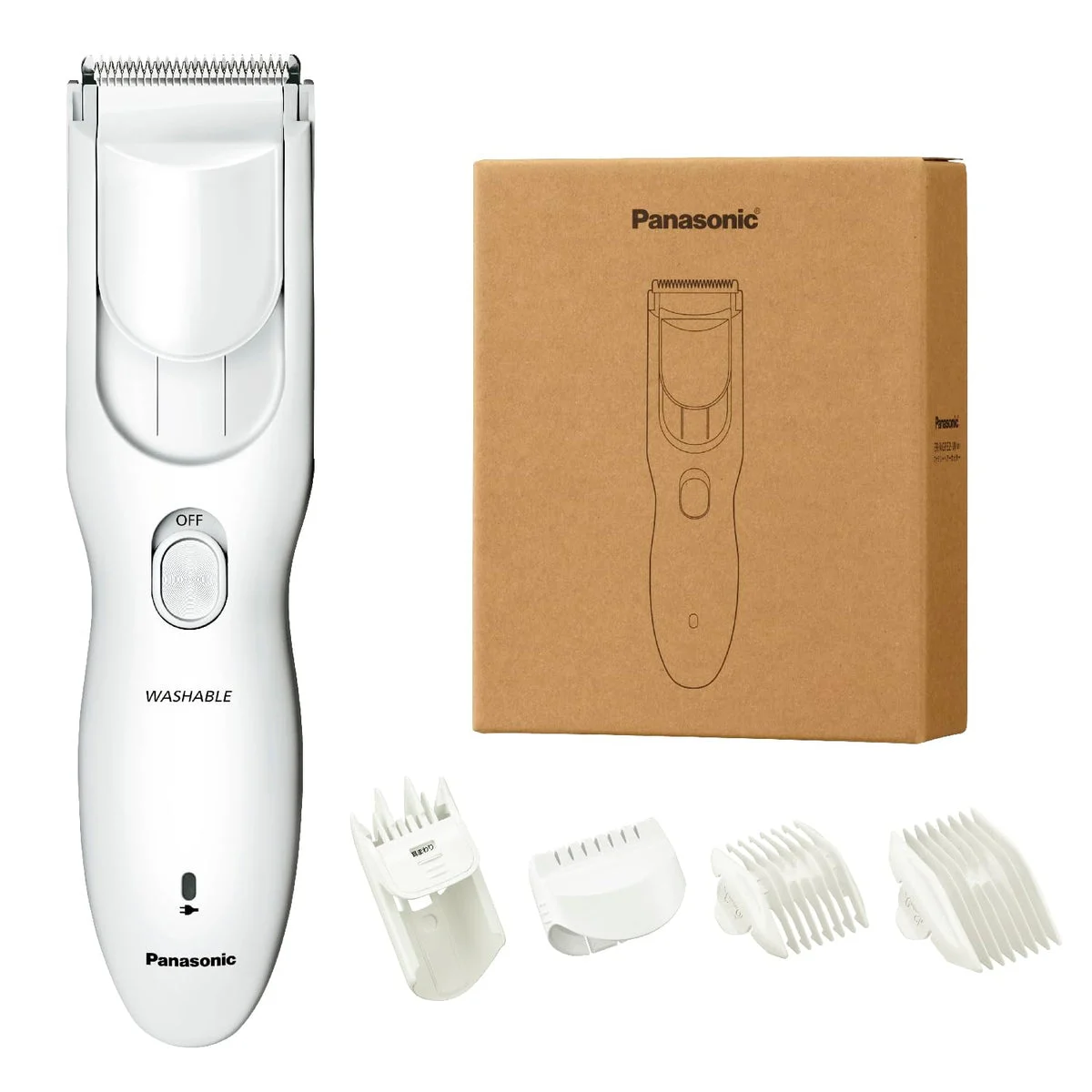 Panasonic Tagliacapelli Ricaricabile Famiglia ER-NGFE2-W Bianco