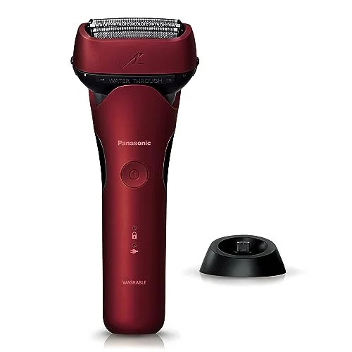 Panasonic Rasoio Elettrico 3 Lame Con Base Di Ricarica ES-L340D-R Rosso
