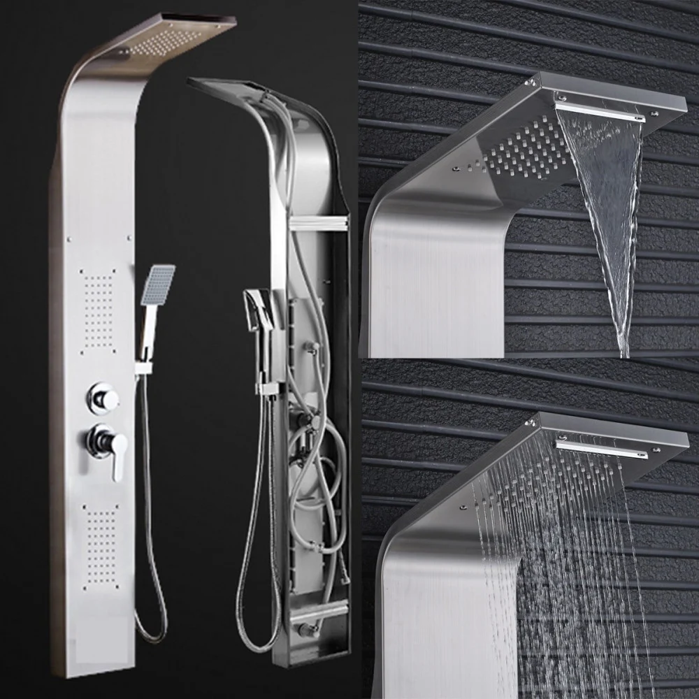 PANNELLO DOCCIA COLONNA CASCATA PIOGGIA UGELLI IDROMASSAGGIO SOFFIONE DOCCETTA - TrAdE Shop Traesio