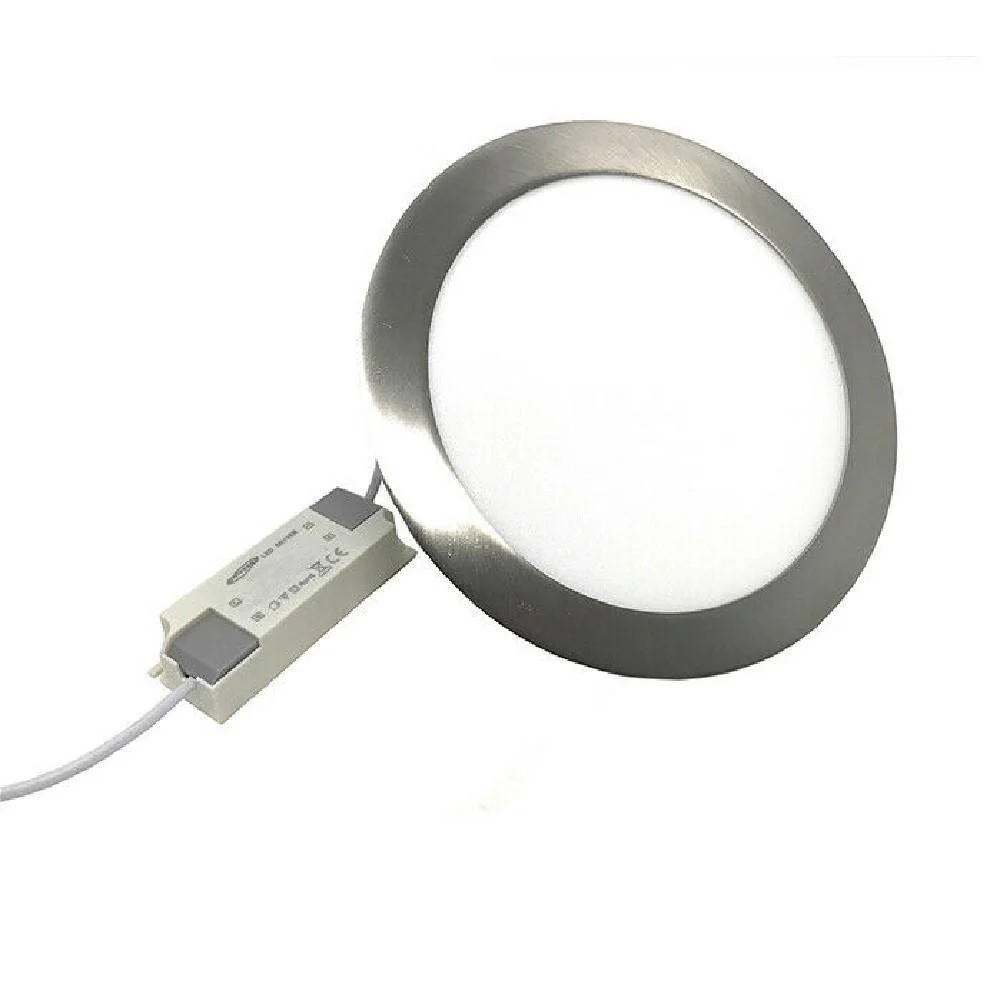PANNELLO LED SLIM 18W INCASSO TONDO BORDO SILVER LUCE 3000K 4000K 6500K P205AA - TrAdE Shop Traesio