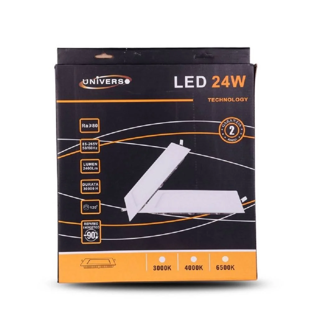 PANNELLO LED SLIM 24W INCASSO QUADRATO LUCE BIANCO CALDO FREDDO NATURALE P285AQ - TrAdE Shop Traesio