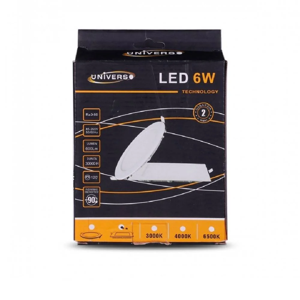 PANNELLO LED SLIM 6W INCASSO QUADRATO IN PVC LUCE CALDO FREDDO NATURALE P105AQ - TrAdE Shop Traesio
