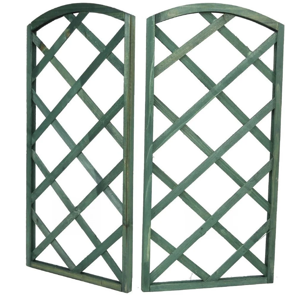 PANNELLO TRALICCIO RECINZIONE IN LEGNO VERDE 60X30 CM RAMPICANTI GIARDINO 219842 - TrAdE Shop Traesio