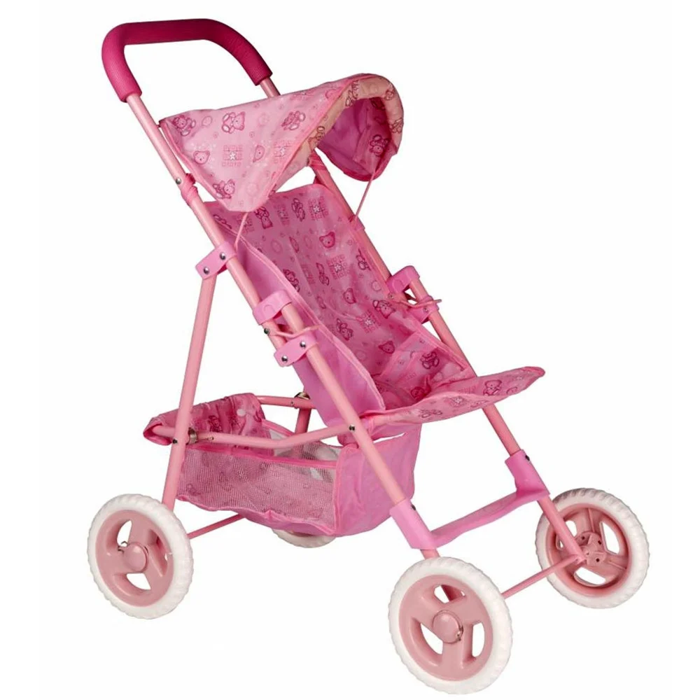 PASSEGGINO CARROZZINA PER BAMBOLE ROSA CON ORSETTI GIOCO GIOCATTOLO PER BAMBINE - TrAdE Shop Traesio