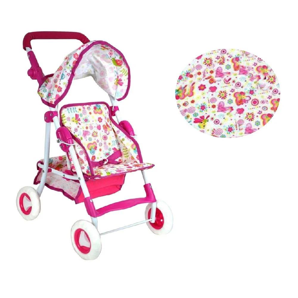 PASSEGGINO GIOCATTOLO PER BAMBOLA 60CM ROSA CARROZZINO METALLO RICHIUDIBILE - TrAdE Shop Traesio