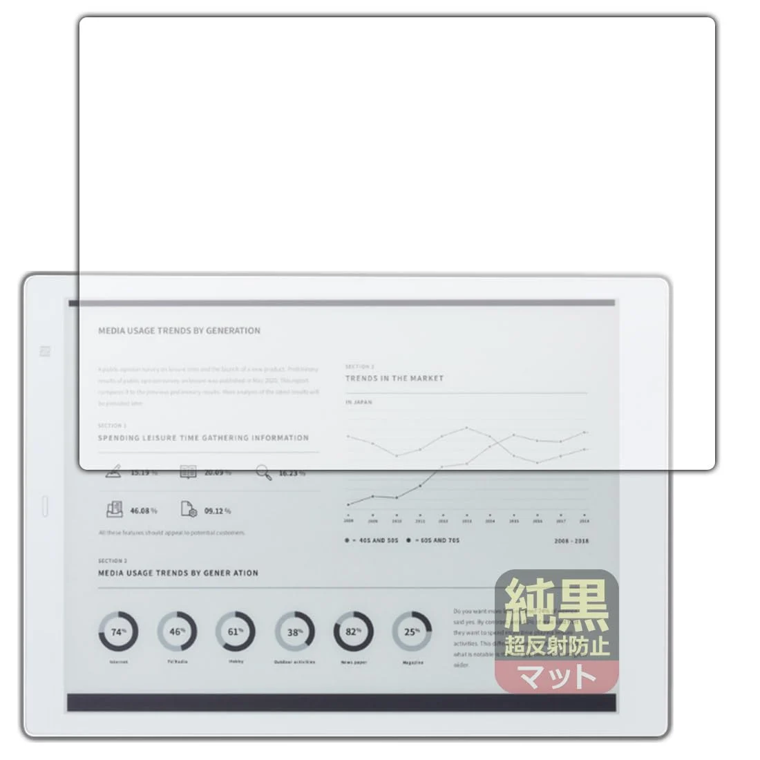 Fujitsu QUADERNO A5 Pellicola Protettiva Antiriflesso FMVDP51 Nera - PDA Kobo