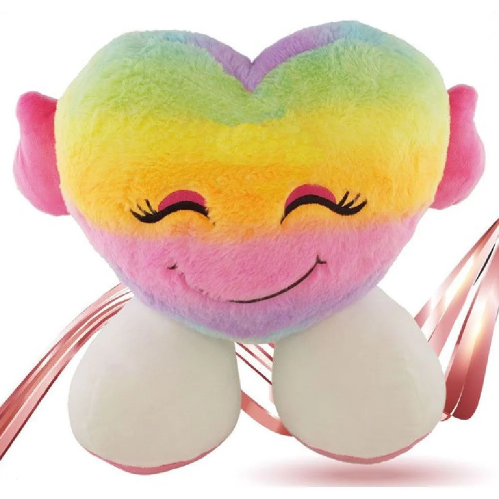 PELUCHE FORMA CUORE CON PIEDI MULTICOLOR 30CM REGALO SAN VALENTINO PUPAZZO 93062 - TrAdE Shop Traesio