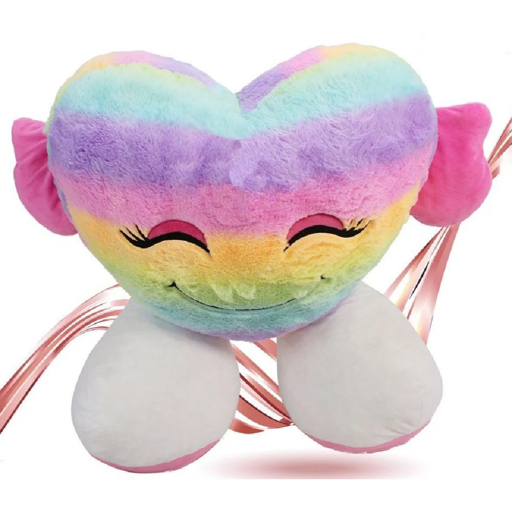 PELUCHE FORMA CUORE CON PIEDI MULTICOLOR PUPAZZO 55CM REGALO SAN VALENTINO 93079 - TrAdE Shop Traesio