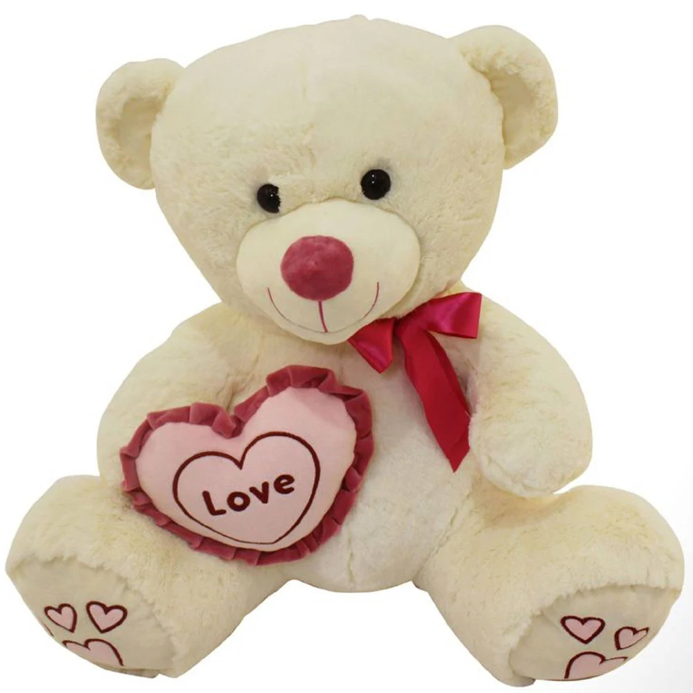 PELUCHE ORSO CON CUOREL 55CM PUPAZZO BAMBINI ORSACCHIOTTO MORBIDO SAN VALENTINO - TrAdE Shop Traesio