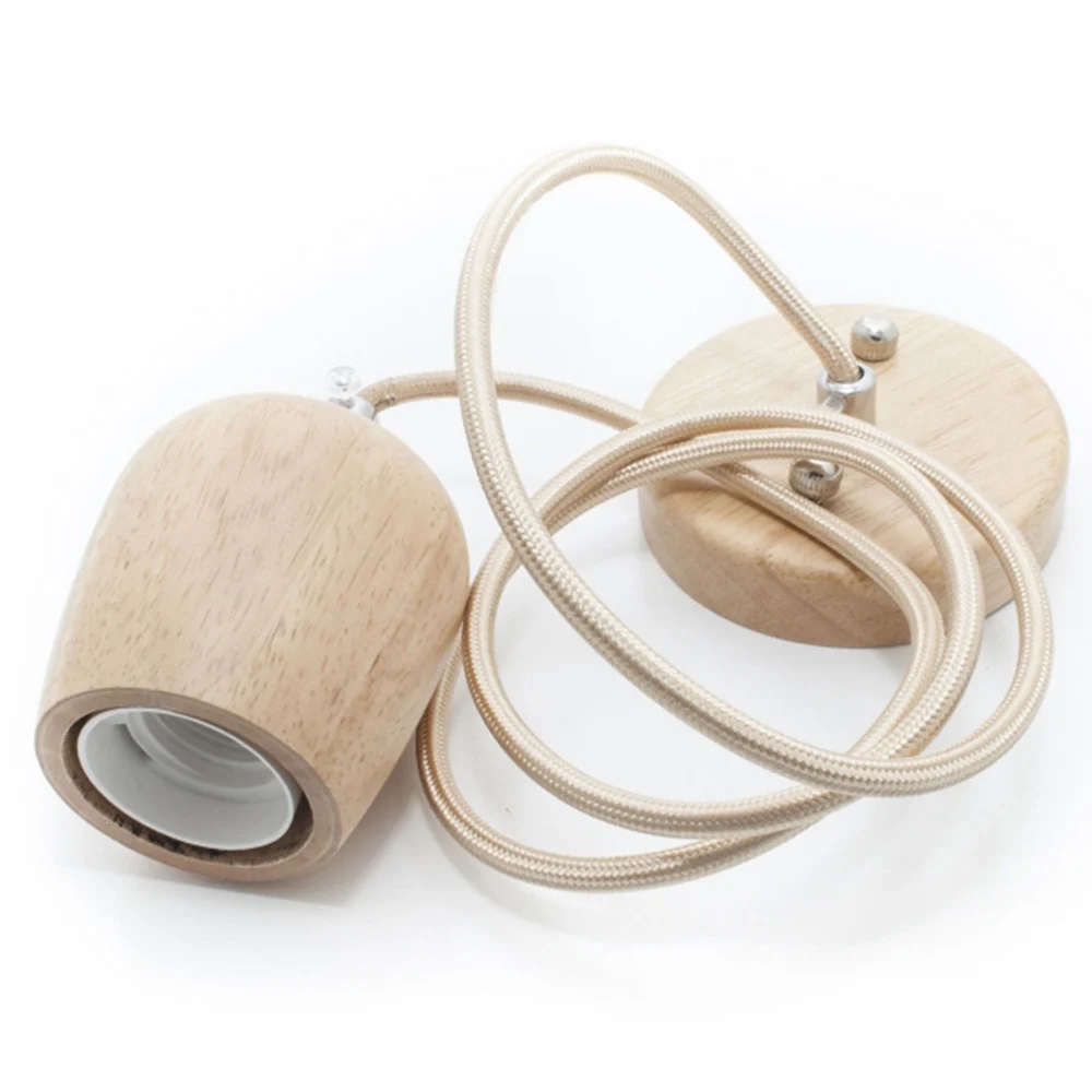 PENDENTE LEGNO A SOFFITTO MINIMAL PORTALAMPADA LAMPADA MODERNO DESIGN E27 - TrAdE Shop Traesio