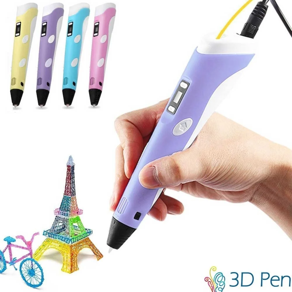 PENNA 3D PER DISEGNI TRIDIMENSIONALI STAMPA STEREOSCOPICA CON SET DI 3 FILAMENTI - TrAdE Shop Traesio