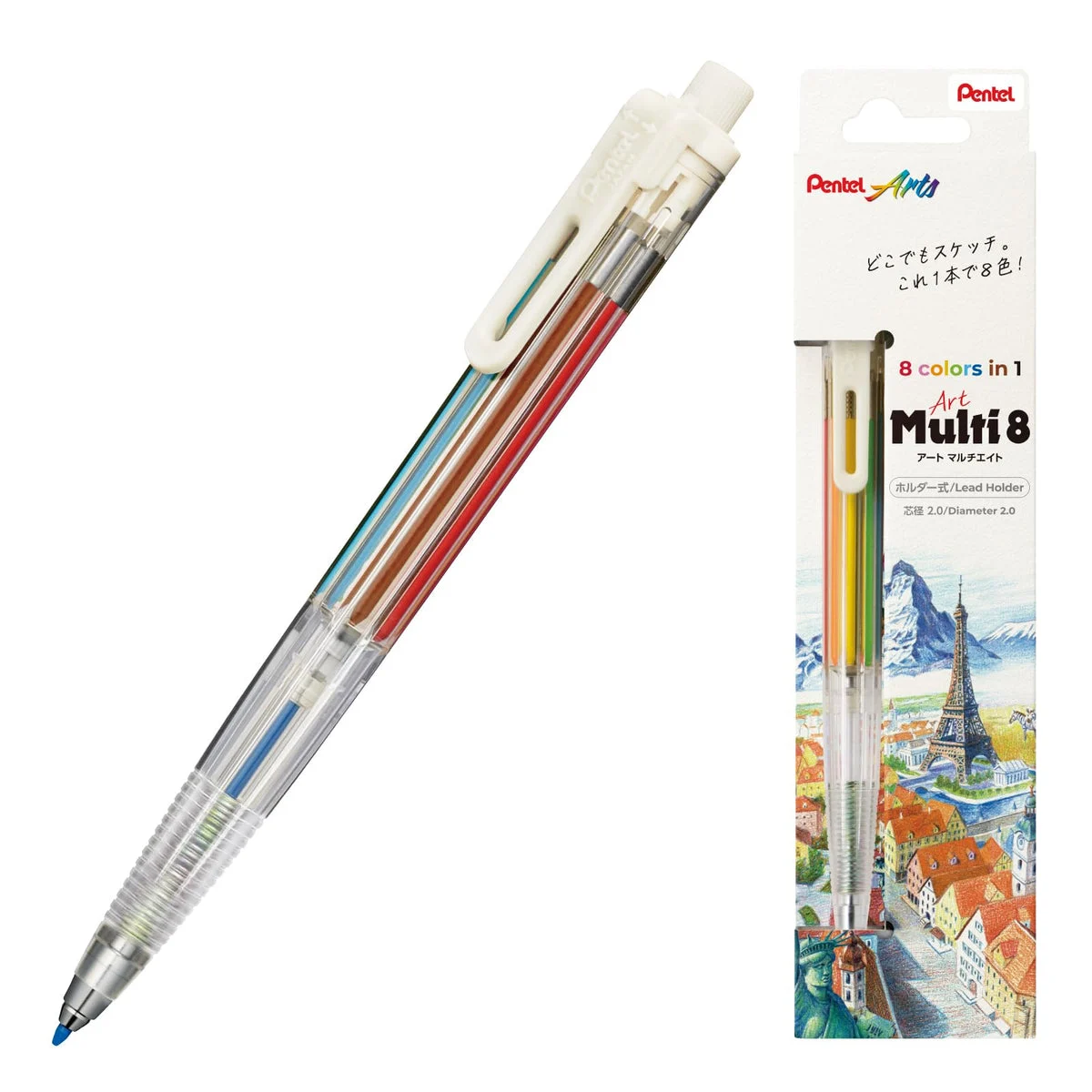 Pentel Art Multi 8 Color Lead Set XPH804 8 Colors