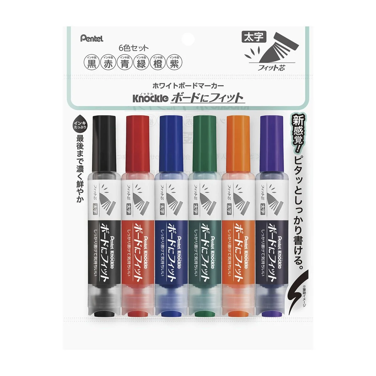 Pentel marcatore per lavagna bianca Knockle punta scalpello 6 colori EMWL5BF6ST