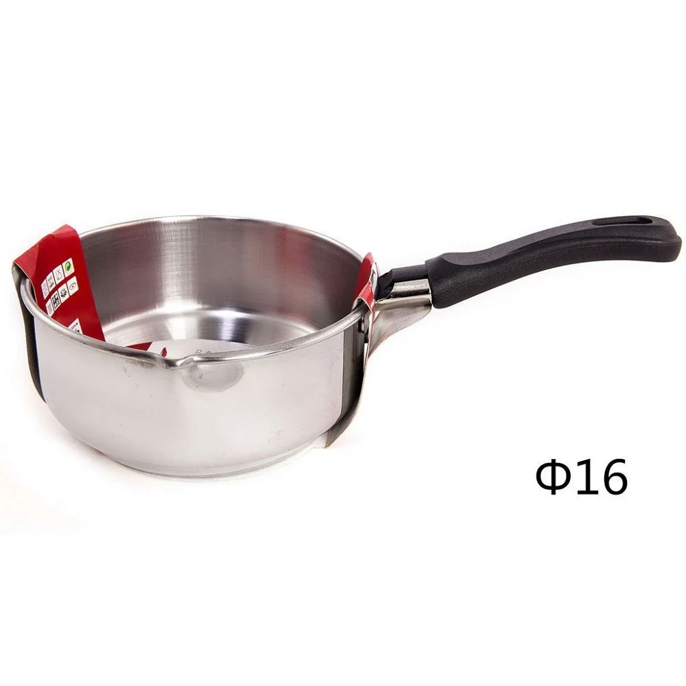 PENTOLINO BOLLITORE LATTE IN ACCIAIO INOX DIAMETRO 16CM MANICO BACHELITE 106851 - TrAdE Shop Traesio
