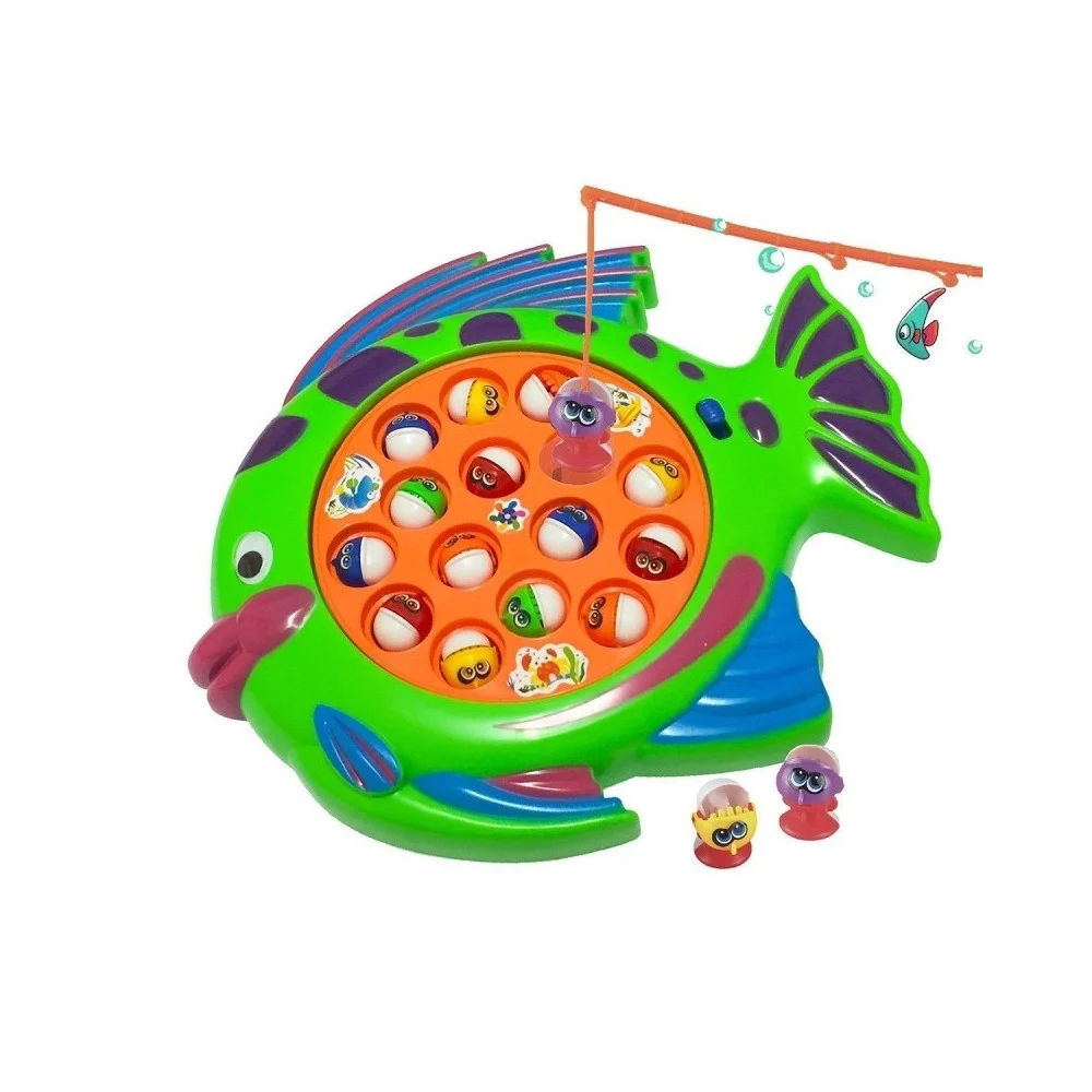 PESCA PAZZA FORMA PESCE 15 PESCI GIOCO TAVOLO BAMBINI EFFETTI SONORI GARA 4CANNE - TrAdE Shop Traesio