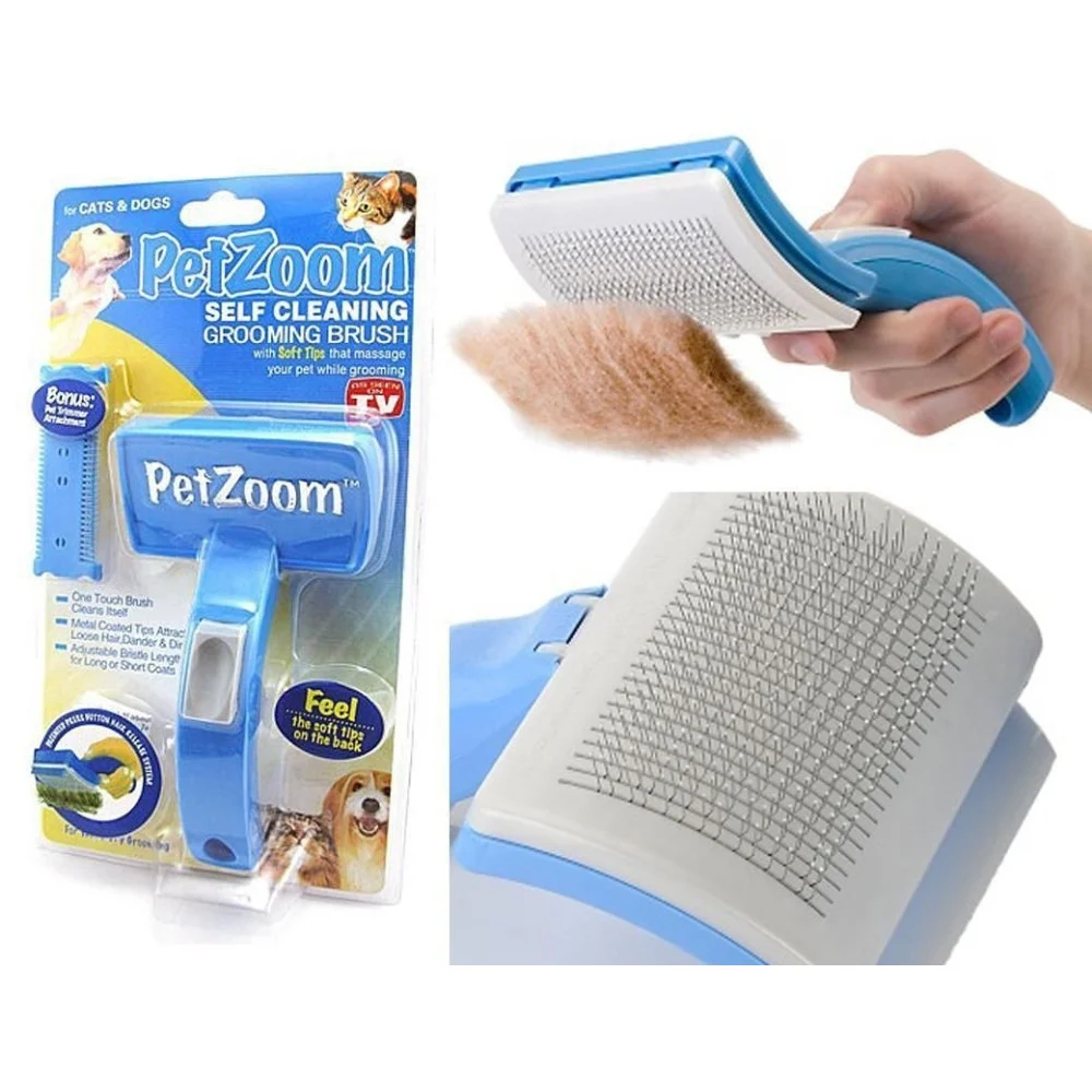 PETZOOM SPAZZOLA AUTOPULENTE PETTINE SOTTOPELO PER PELI CANE GATTO PET ZOOM - TrAdE Shop Traesio