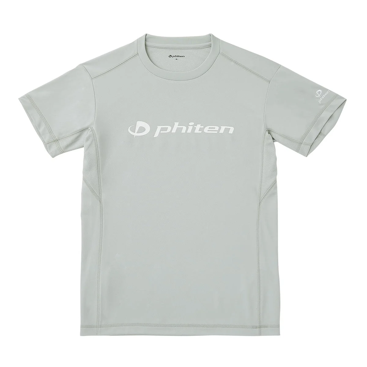 Phiten T Shirt Raku Shirt Lightweight Light Gray White