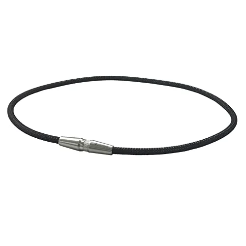 Phiten Collana Unisex Titanio RAKUWA Neck X50 AG Knurled Nera 50cm