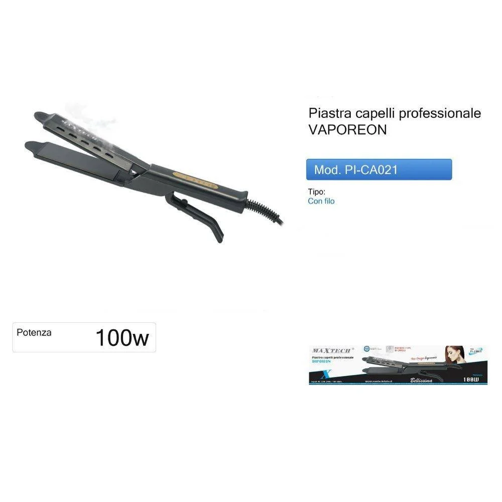 PIASTRA CAPELLI LISCI PROFESSIONALE PIATTA REGOLAZIONE TEMPERATURA 100W PI-CA021