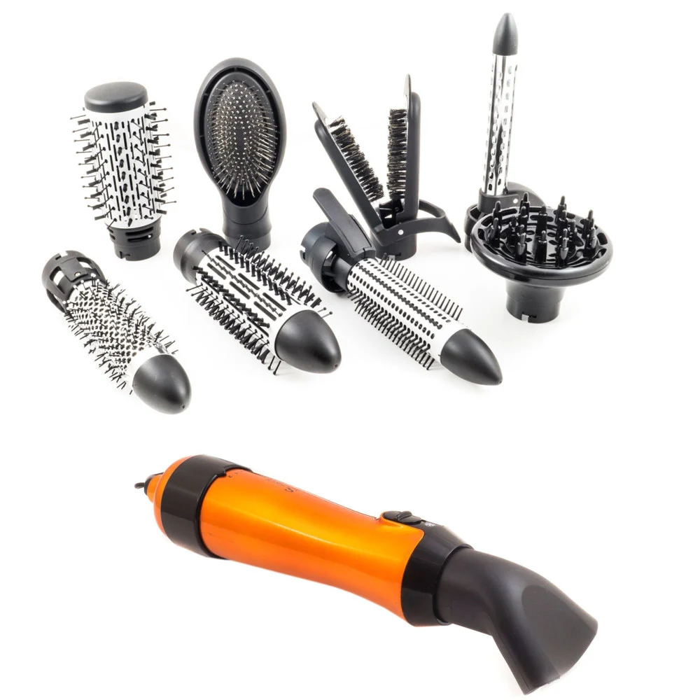 PIASTRA SPAZZOLA ARRICCIA CAPELLI ELETTRICA ACCESSORI 800W ROTAZIONE 360 HB-812