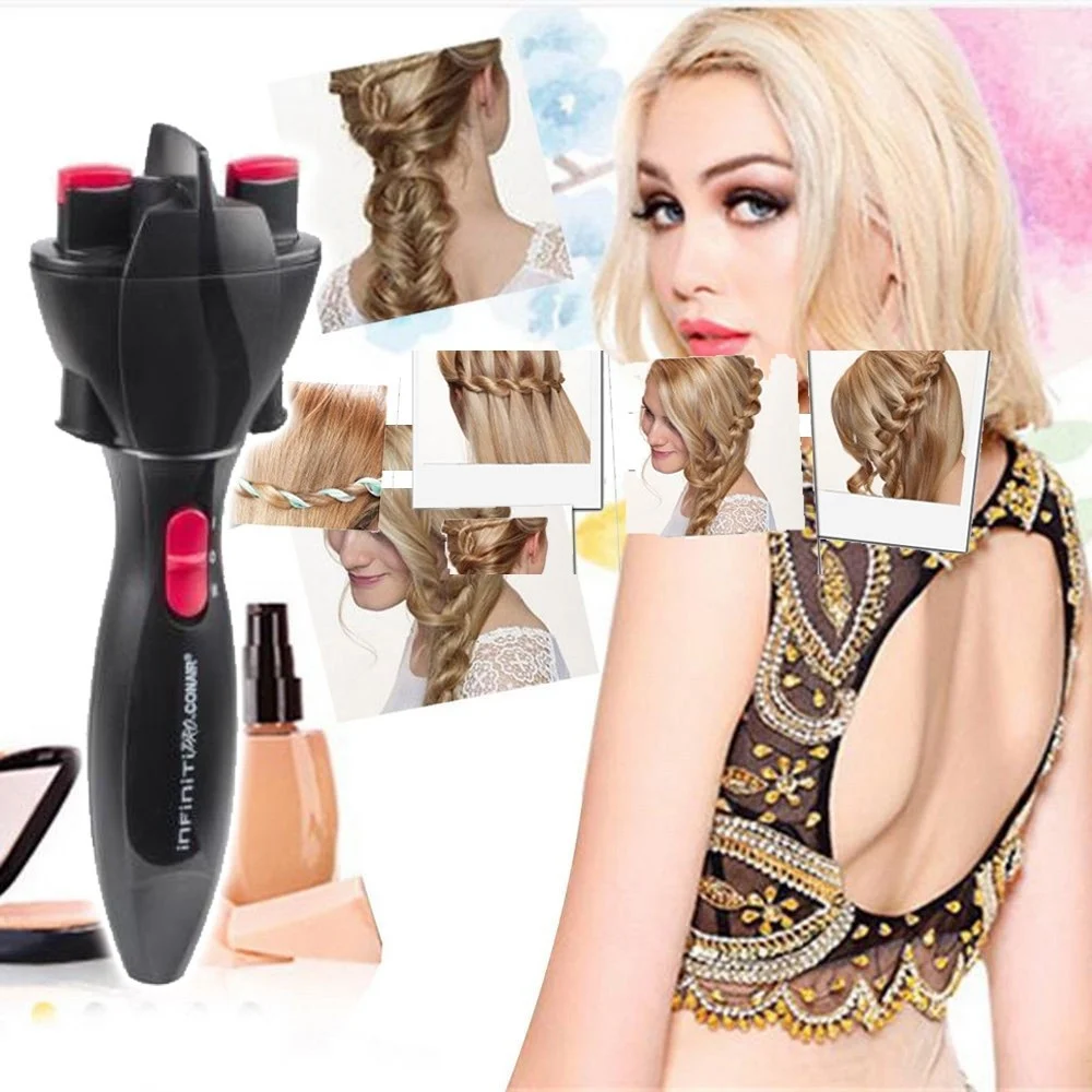PIASTRA SPAZZOLA ROTANTE ELETTRICA QUICK TWIST CAPELLI CREA TRECCE PERFETTE - TrAdE Shop Traesio