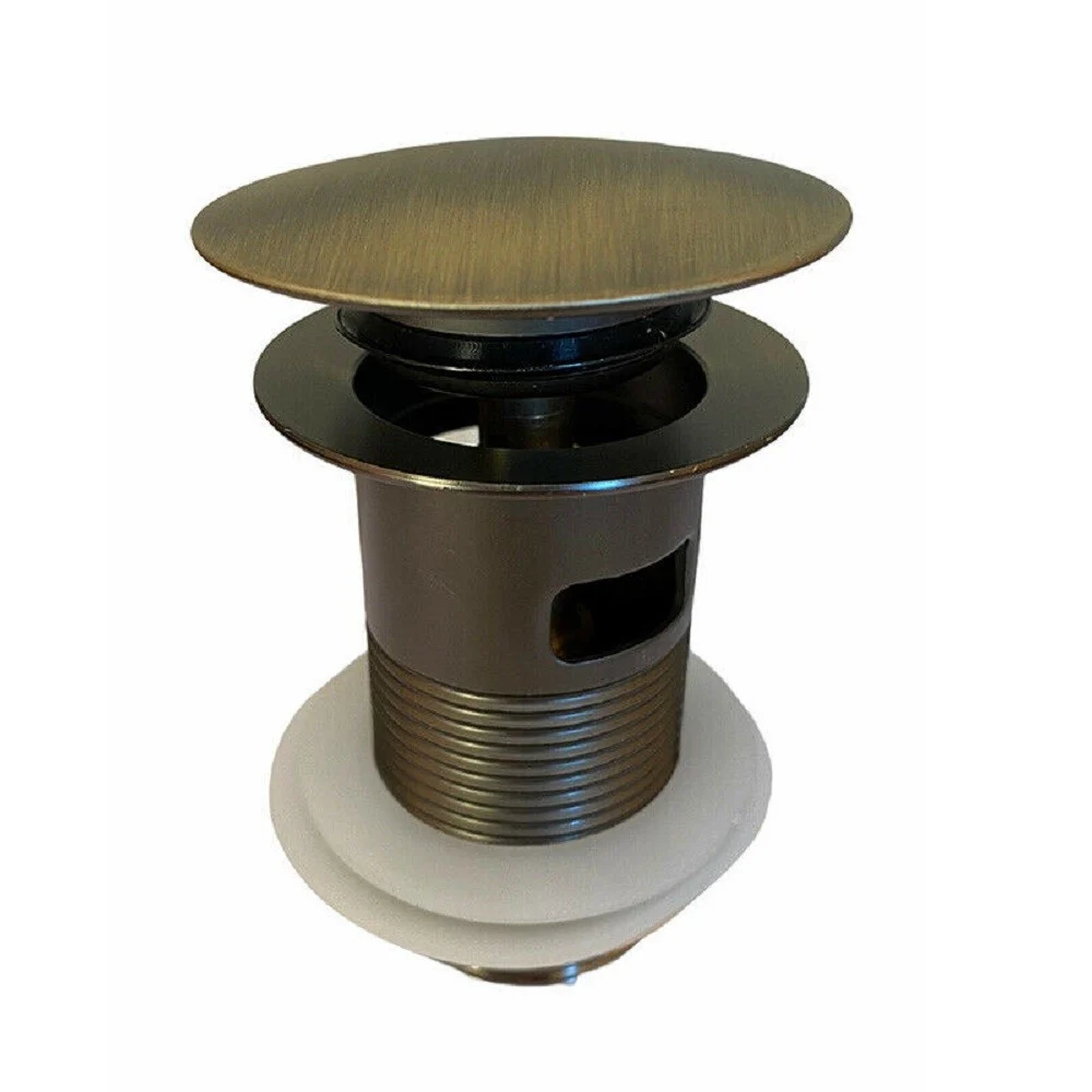 PILETTA DI SCARICO UNIVERSALE 1/4" LAVANDINO POP-UP TAPPO PRESSIONE BRONZO 59604