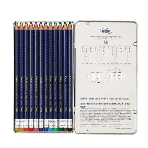 Pilot Colored pencils that disappear when rubbed Frixion Colored Pencils 12 Colors PF-2S-12C