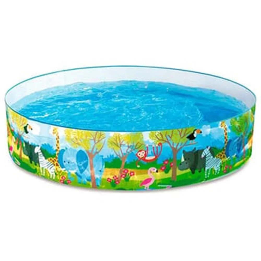 PISCINA ROTONDA GONFIABILE 183X38 CM DECORAZIONE SAFARI BAMBINI GIARDINO ESTATE - TrAdE Shop Traesio