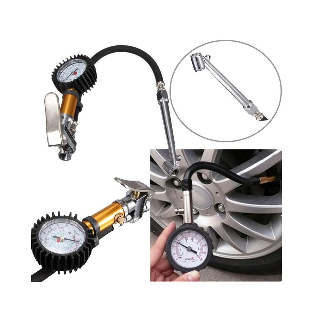 PISTOLA MANOMETRO GONFIAGGIO SCONFIAGGIO RUOTE AUTO COMPRESSORI ATTACCO 1/4" - TrAdE Shop Traesio