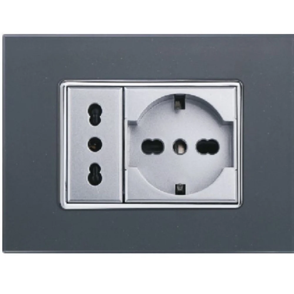 PLACCA CRISTAL 3 4 6 M ACCIAIO SCURO EFFETTO VETRO COMPATIBILE BTICINO AXOLUTE - TrAdE Shop Traesio
