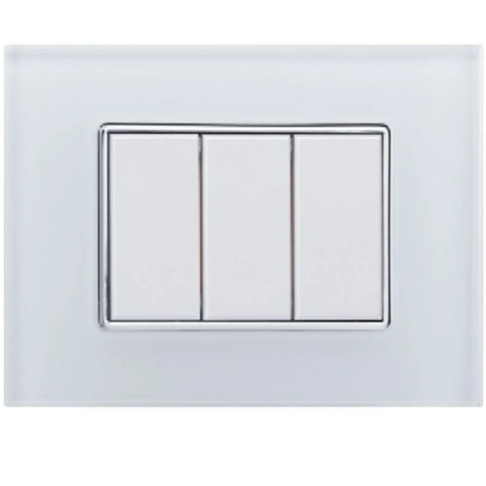 PLACCA CRISTAL 3M 4M 6M BIANCO EFFETTO VETRO COMPATIBILE CON BTICINO AXOLUTE - TrAdE Shop Traesio
