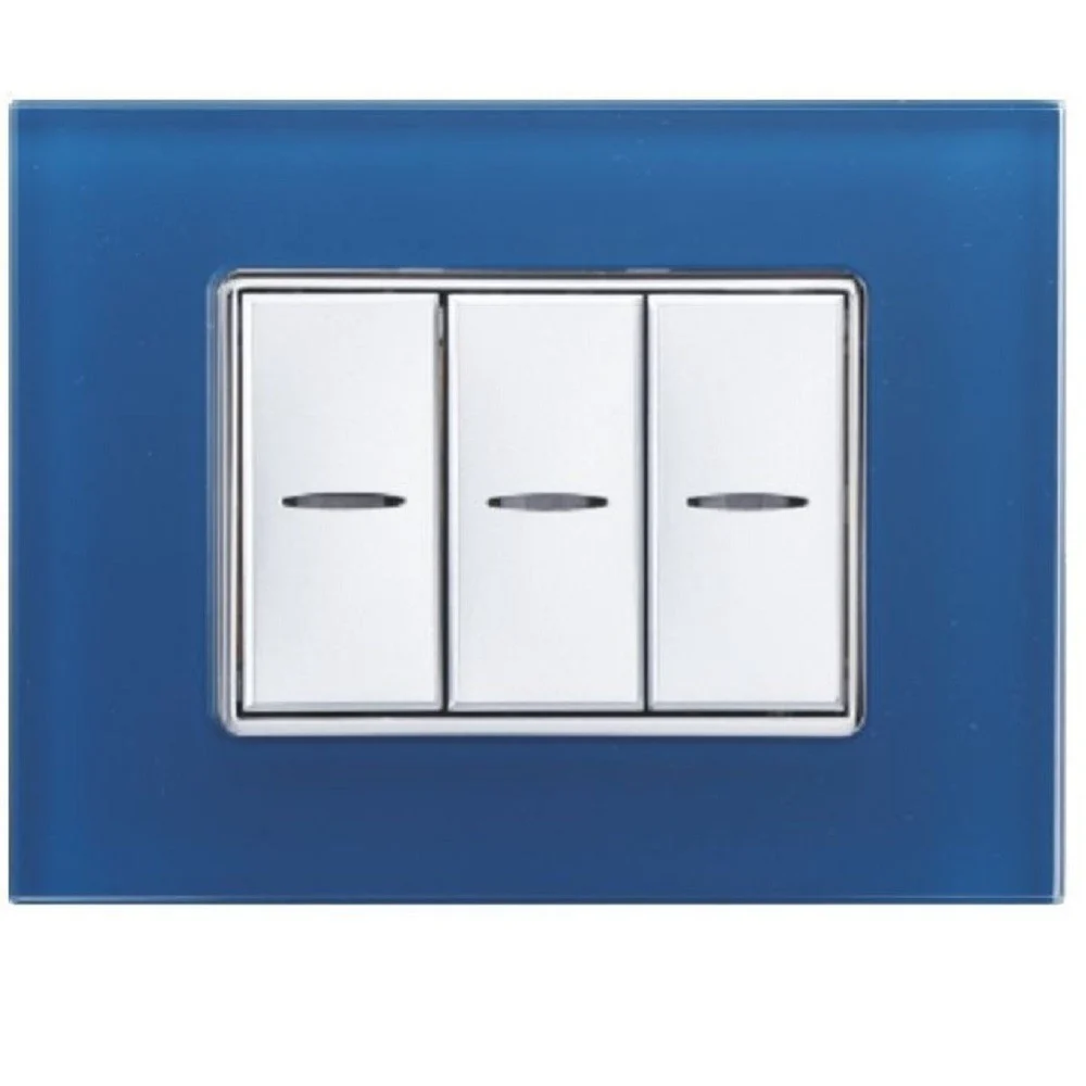 PLACCA CRISTAL 3M 4M 6M BLU CAPRI EFFETTO VETRO COMPATIBILE CON BTICINO AXOLUTE - TrAdE Shop Traesio