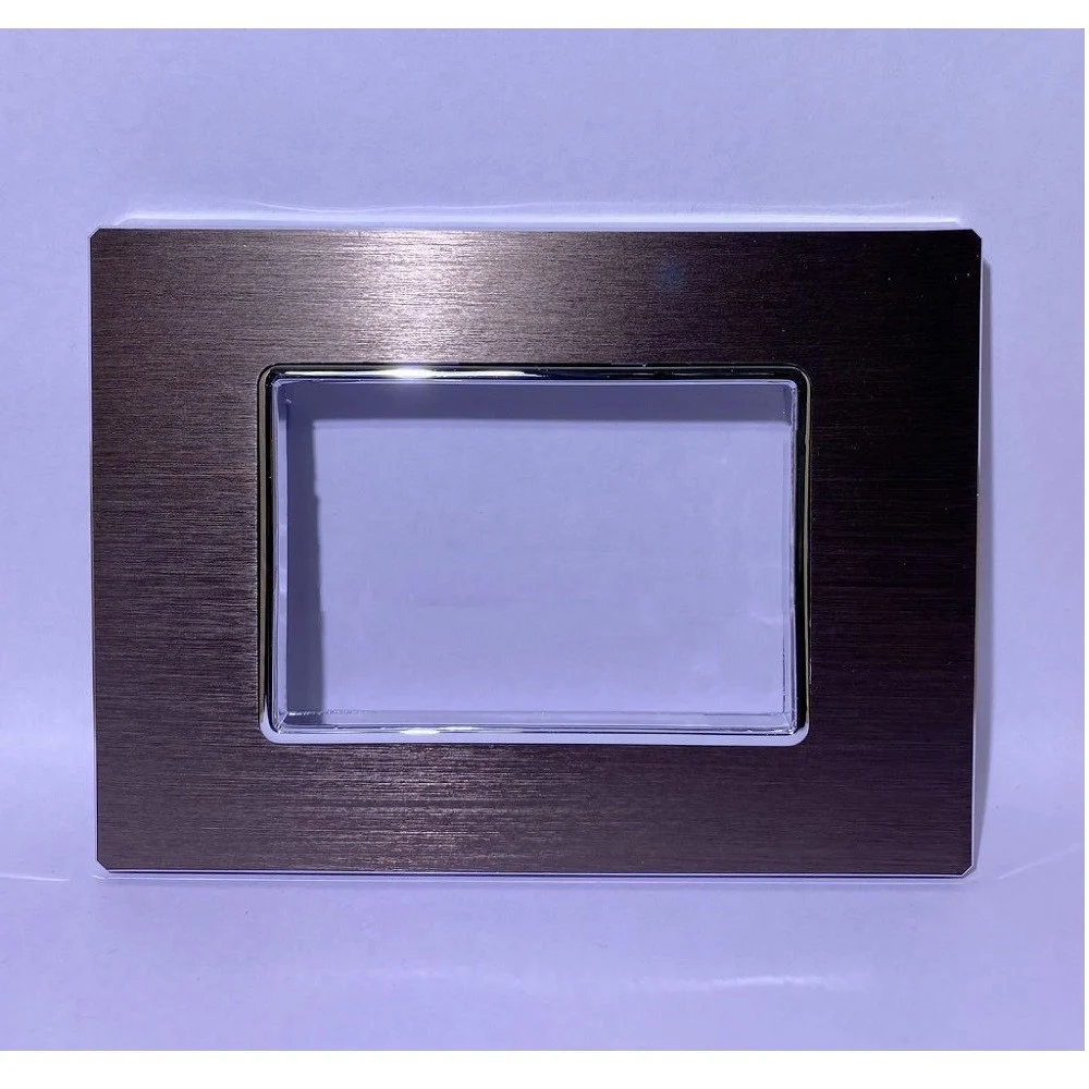 PLACCA LUXURY 3 4 6M METALLO BROWN MARRONE SATINATO COMPATIBILE BTICINO AXOLUTE - TrAdE Shop Traesio