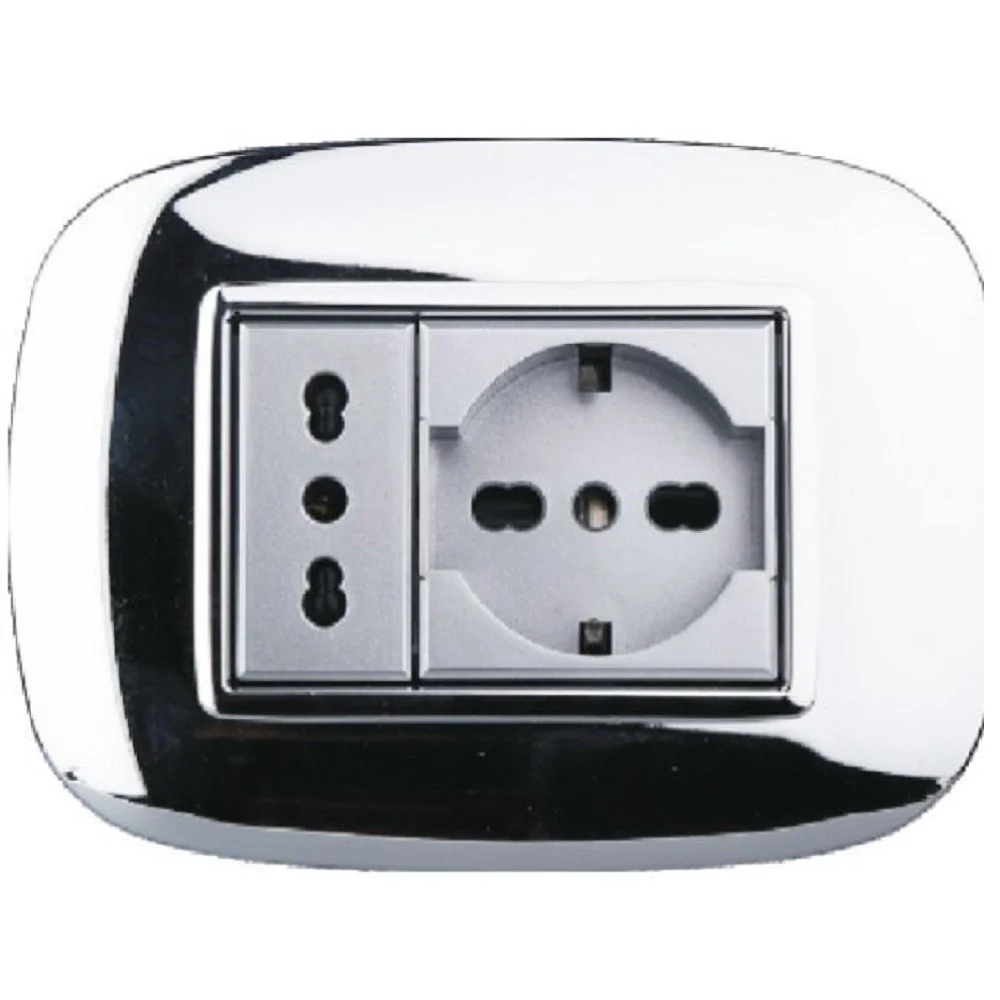 PLACCA OVAL 3 4 6 MODULI COLORE CROMO LUCIDO COMPATIBILE BTICINO AXOLUTE - TrAdE Shop Traesio