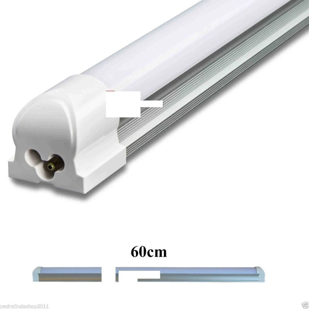PLAFFONIERA TUBO NEON A LED SMD T8 60CM SUPPORTO NEON IN ALLUMINIO LUCE BIANCA - TrAdE Shop Traesio