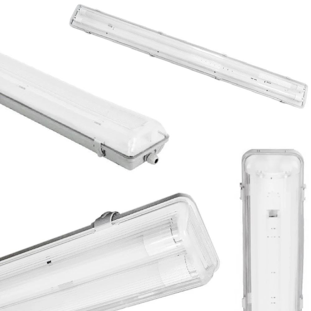 PLAFONIERA DOPPIA PER TUBI LED T8 IN PLASTICA DA 150CM TRASPARENTE IMPERMEABILE - TrAdE Shop Traesio