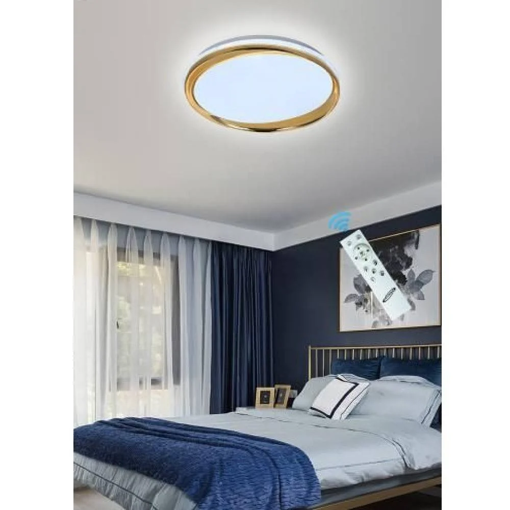 PLAFONIERA LED 48 W ORO DIMMERABILE IN METALLO ACRILICO LUCE 4000K 6500K C1 - TrAdE Shop Traesio