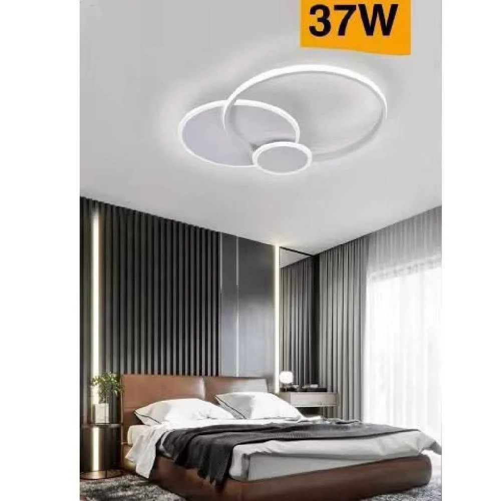 PLAFONIERA LED DESIGN MODERNO 3 CERCHI 37 WATT LUCE FREDDA NATURALE CALDA C32 - TrAdE Shop Traesio