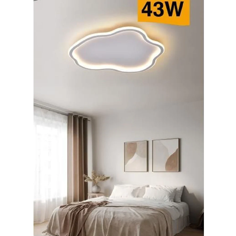 PLAFONIERA LED LAMPADA SOFFITTO MODERNA ONDULATA LUCE FREDDA NATURALE CALDA C48 - TrAdE Shop Traesio