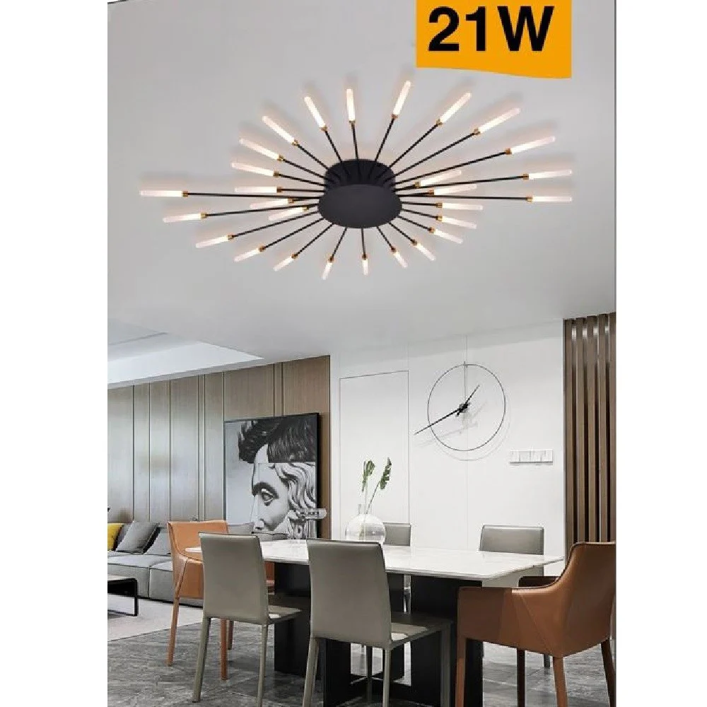 PLAFONIERA LED MODERNA 21 W LAMPADA SOFFITTO A RAGGI LUCE 6500K 3000K 4000K C33 - TrAdE Shop Traesio