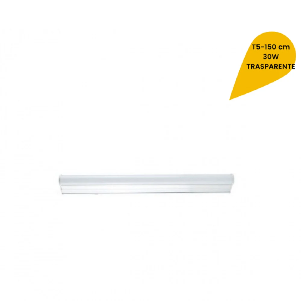 PLAFONIERA LED NEON T5 SOTTOPENSILE VETRO TRASPARENTE 30 WATT 150 CM - TrAdE Shop Traesio
