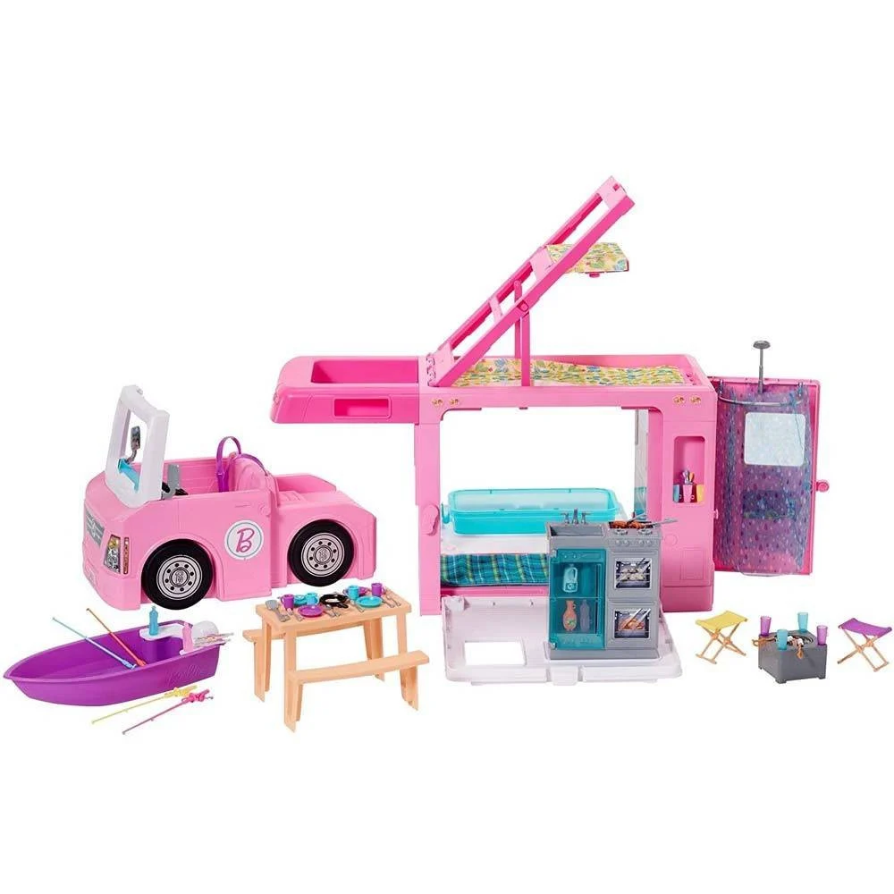 PLAYSET CAMPER DEI SOGNI 3 IN 1 CON 3 VEICOLI E 50 ACCESSORI GIOCATTOLO - TrAdE Shop Traesio