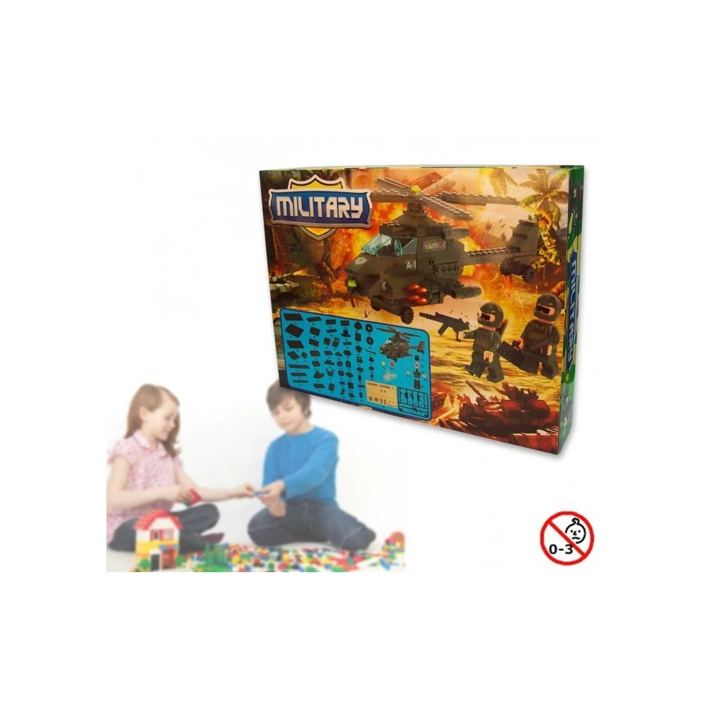 PLAYSET COSTRUZIONI MILITARI 160PZ DA ASSEMBLARE PERSONAGGI ELICOTTERO CON ARMI - TrAdE Shop Traesio